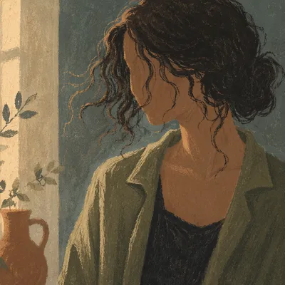 Confident Woman in Soft Window Light