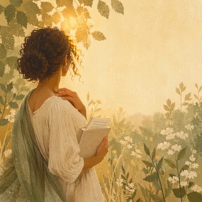 Confident Woman in Golden Garden Light