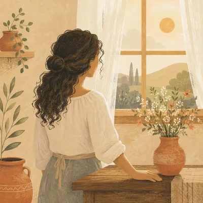 Confident Woman in Warm Morning Light