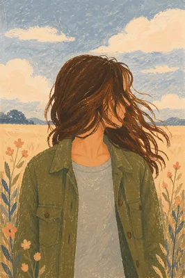 Confident Woman in Windblown Meadow Light