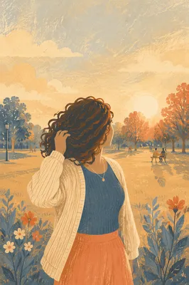 Confident Woman in Sunlit Park Portrait