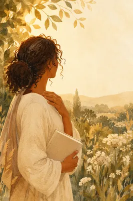 Confident Woman in Golden Garden Light
