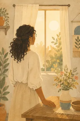 Confident Woman in Warm Morning Light