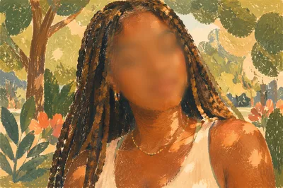 Confident Woman Portrait in Sunlit Park
