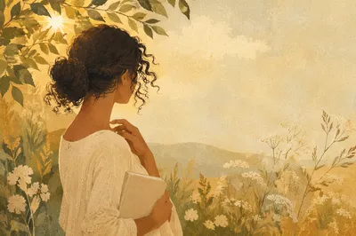 Confident Woman in Golden Garden Light