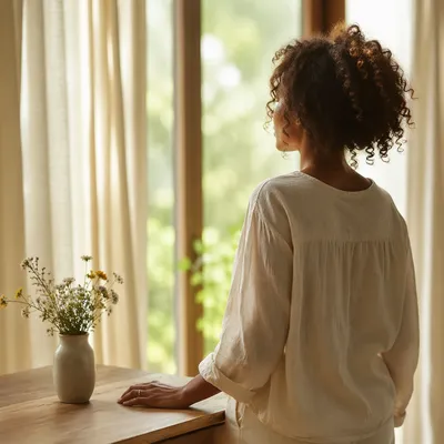 Confident Woman in Warm Morning Light