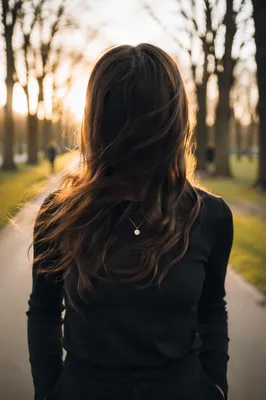 Anonymous Confident Woman on Warm Park Path