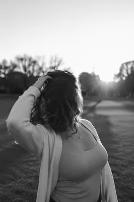 Confident Woman in Evening Park Portrait