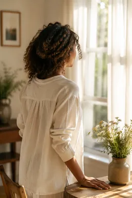Confident Woman in Warm Morning Light