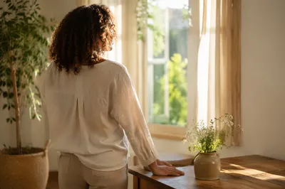 Confident Woman in Warm Morning Light