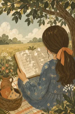 Quiet Summer Reading Beneath Tree Shade