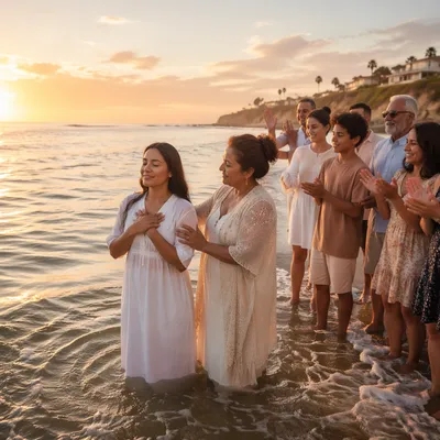 Beachside Baptism Celebration at Golden Hour