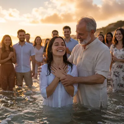 Beach Baptism Celebration at Sunset Shore