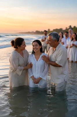 Beachside Baptism Celebration at Sunrise