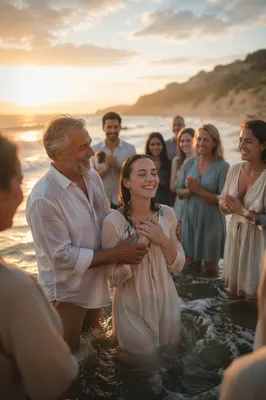 Beach Baptism Celebration at Sunset Shore
