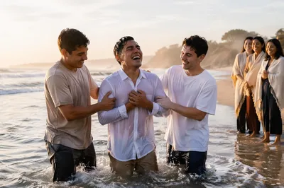 Young Adult Baptism at Sunrise Beach