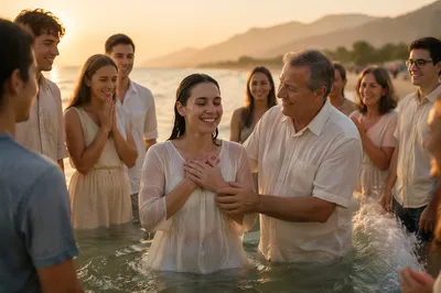 Beach Baptism Celebration at Sunset Shore