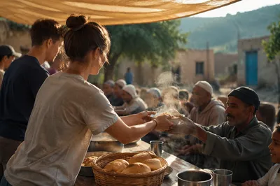 Young Adult Mission Team Serving Meal