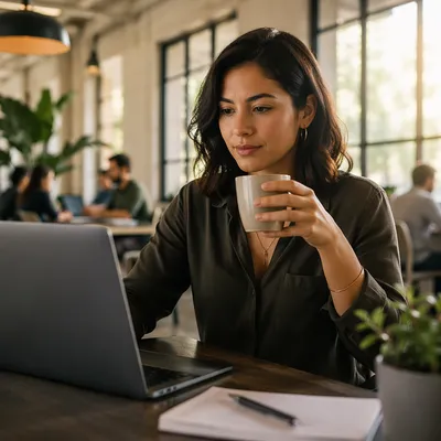 Young Woman Working in Startup Office