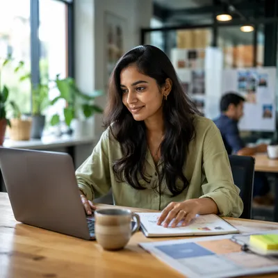 Young Entrepreneur Working at Startup Desk