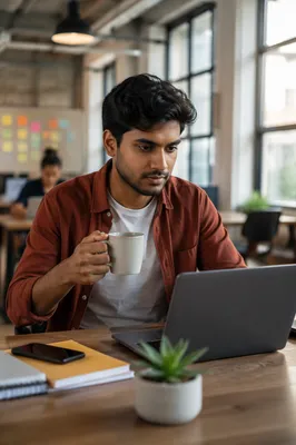 Young Entrepreneur Working in Startup Office