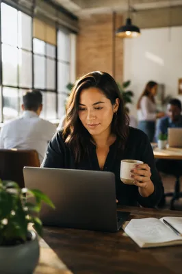Young Woman Working in Startup Office