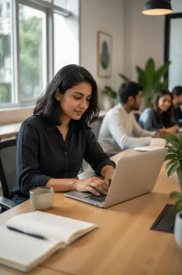 Young Woman Working in Startup Office