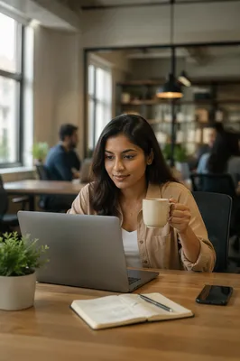 Young Woman Working in Startup Office