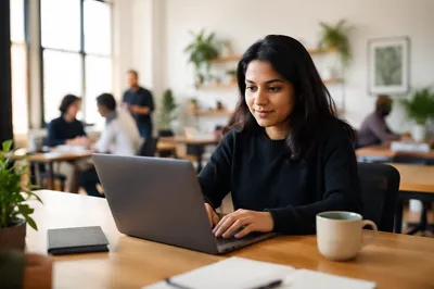 Young Woman Working in Startup Office