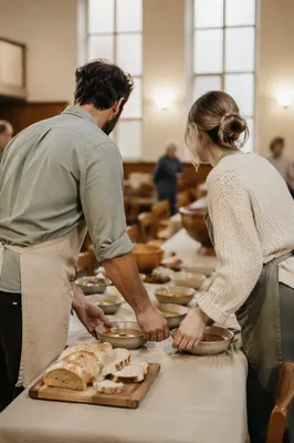Young Married Couple Serving at Church