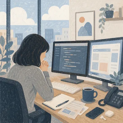 Young Professional Praying Before Office Work