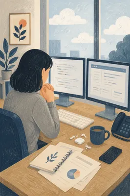 Young Professional Praying Before Office Work