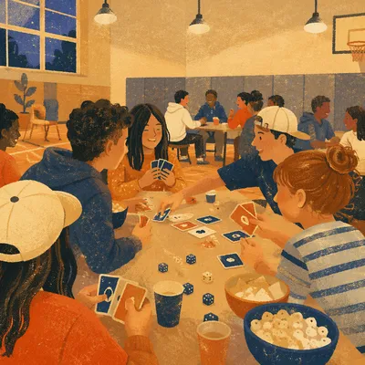 Youth Group Game Night in Church Gym
