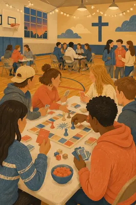 Youth Group Game Night in Church Gym