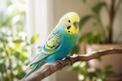 Colorful Parakeet Perched in Morning Light