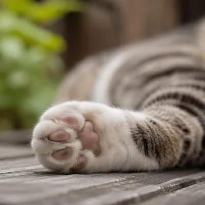 Soft Pink Cat Paw Macro Close-Up