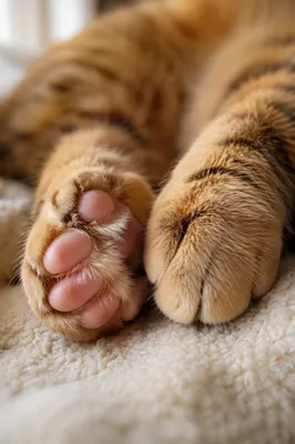 Cozy Cat Paw Macro with Pink Toe Beans