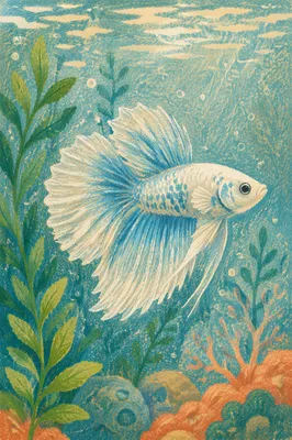 Serene White Angelfish in Coral Aquarium