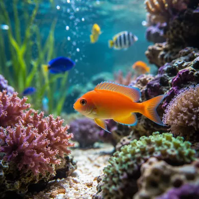 Serene Tropical Fish Aquarium Close-Up