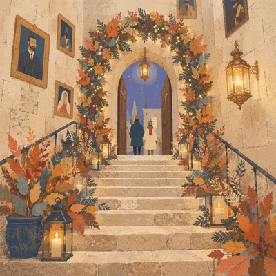 Advent Candle Wreath Church Entrance