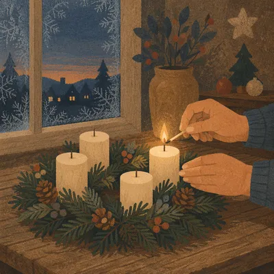 Warm Advent Wreath Candle Lighting