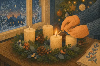 Warm Advent Wreath Candle Lighting