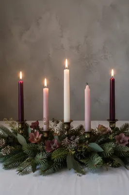 Warm Advent Candle Wreath Still Life