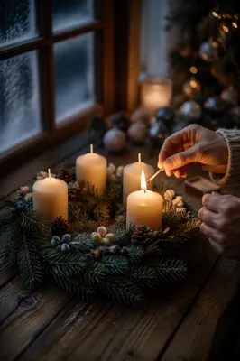 Warm Advent Wreath Candle Lighting