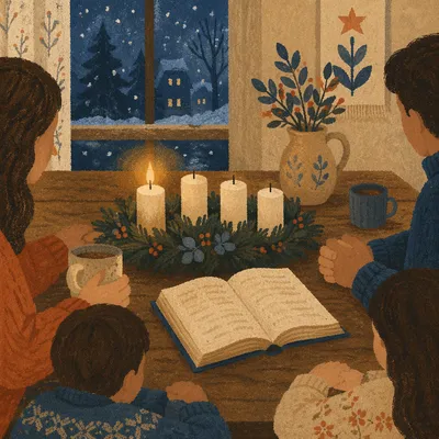 Family Reading by Advent Candlelight