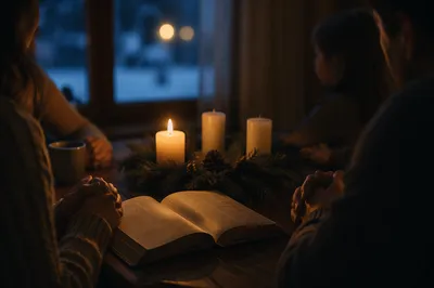 Family Reading by Advent Candlelight