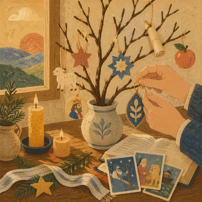 Advent Jesse Tree with Scripture Ornaments