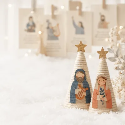 Handmade Advent Jesse Tree Ornaments Scene