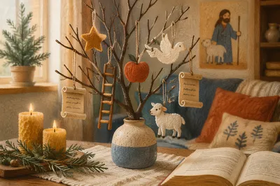 Advent Jesse Tree Ornaments Scripture Display
