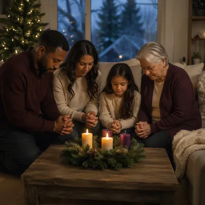 Family Advent Prayer at Winter Dusk